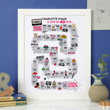 Load image into Gallery viewer, A personalised 40th birthday gift for a music lover born in 1986.