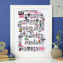 Load image into Gallery viewer, A personalised 50th birthday gift for a music lover born in 1976.