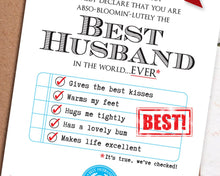 Load image into Gallery viewer, best-husband-anniversary-card